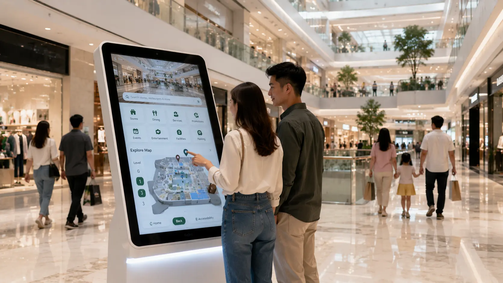Interactive Touchscreen for Shopping Malls inside a premium Malaysian shopping mall