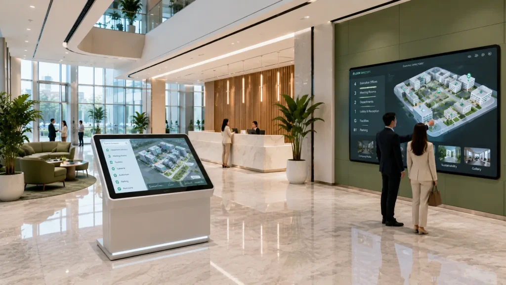 Interactive wayfinding system inside a Malaysian corporate visitor centre