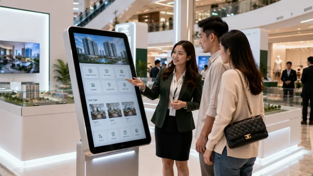 Interactive touchscreen for a property exhibition in Malaysia