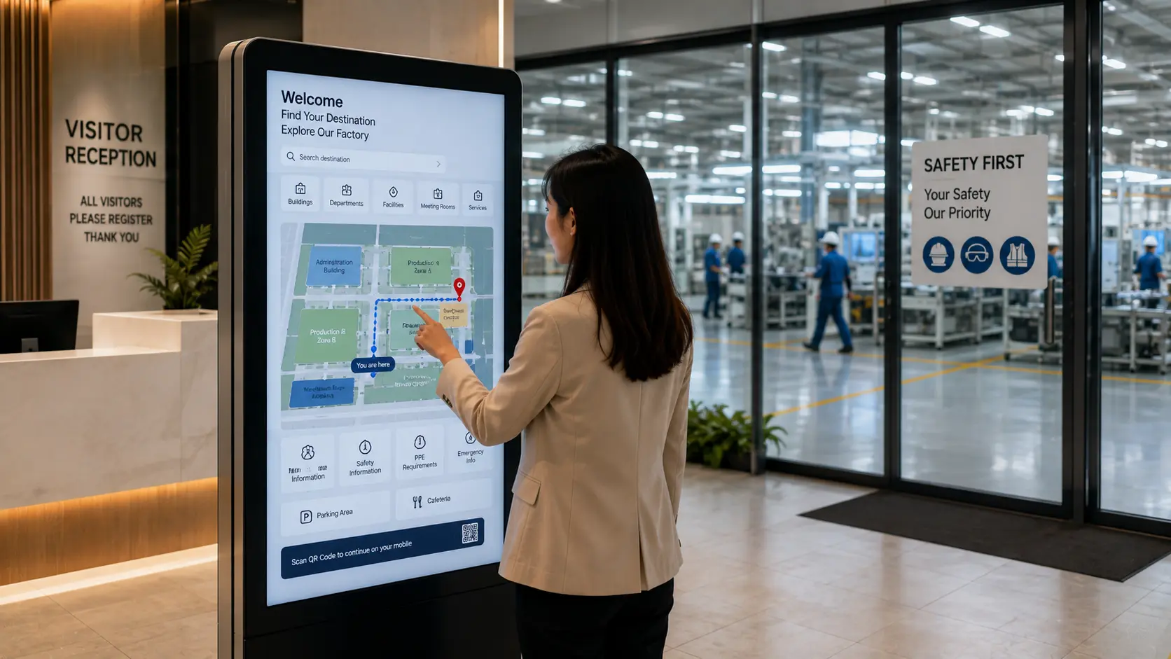 Interactive Factory Wayfinding | Smart Industrial Navigation
