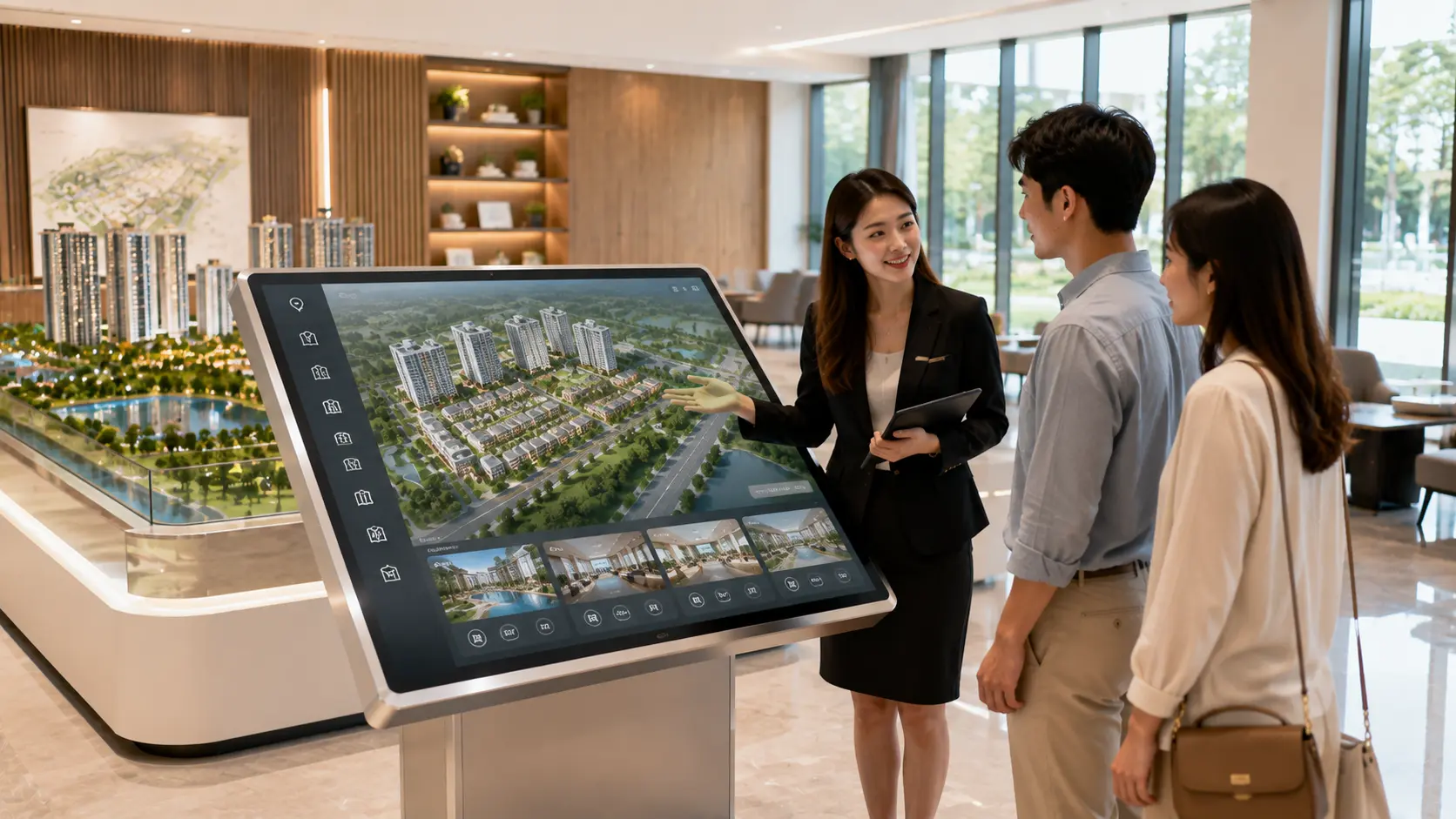 Interactive Property Map displayed inside a premium Malaysian property sales gallery