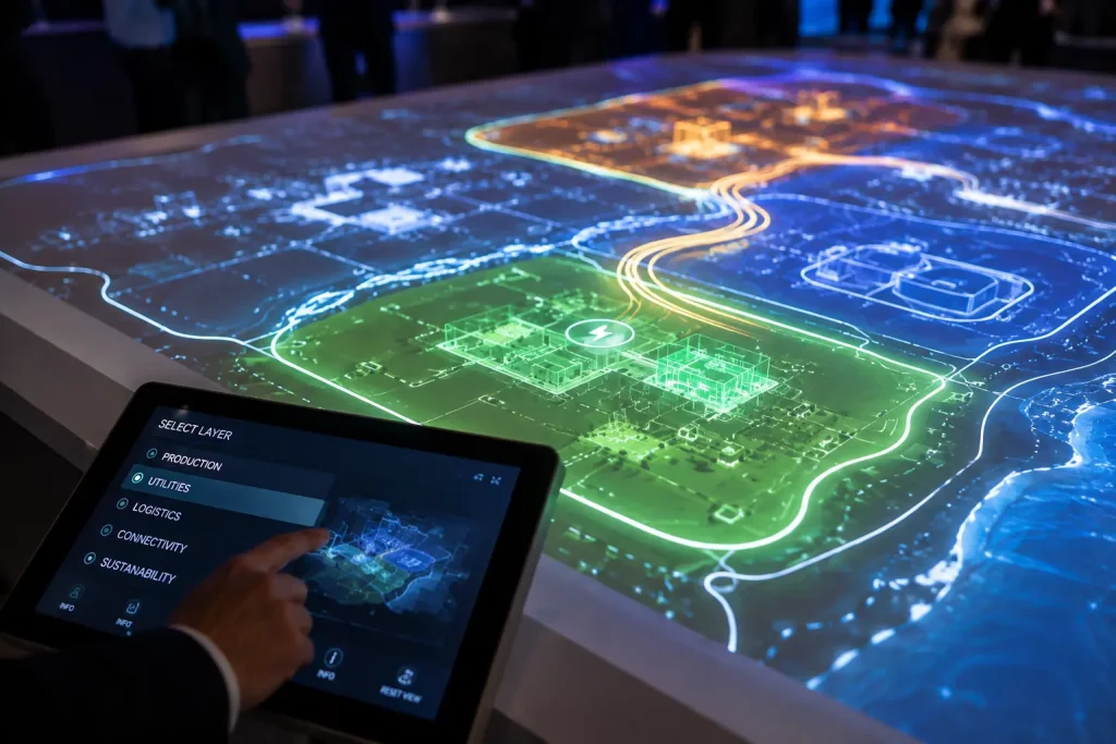 Projection mapping applied directly to a physical product to highlight its design and technical features.