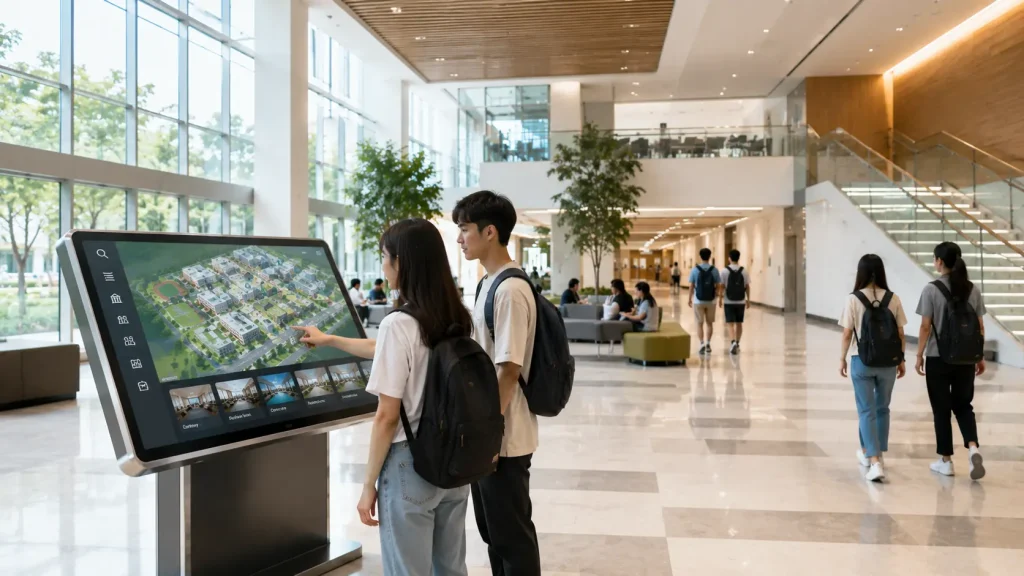 Interactive campus directory kiosk in a modern Malaysian university