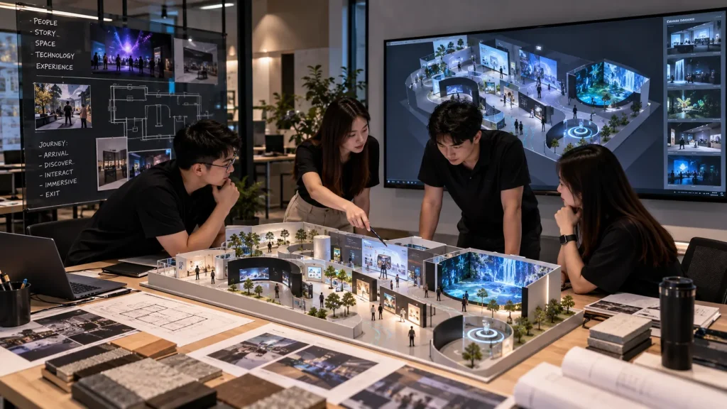 Immersive experience zoning and visitor journey planning for an interactive space in Malaysia.