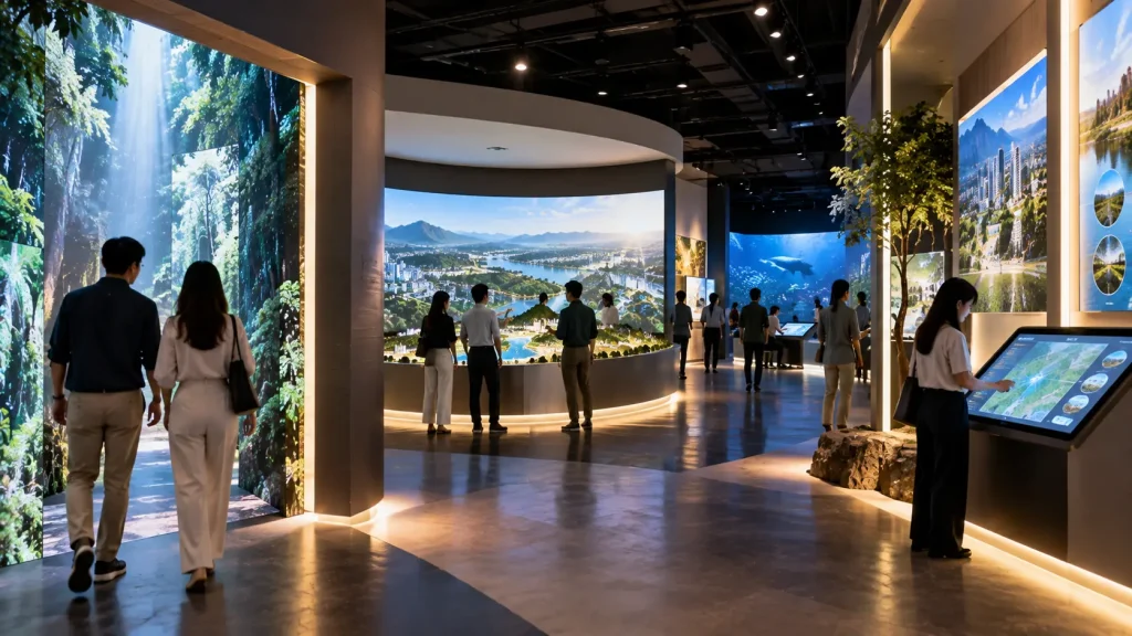 Immersive visitor journey connecting multiple physical and digital experience zones in Malaysia.