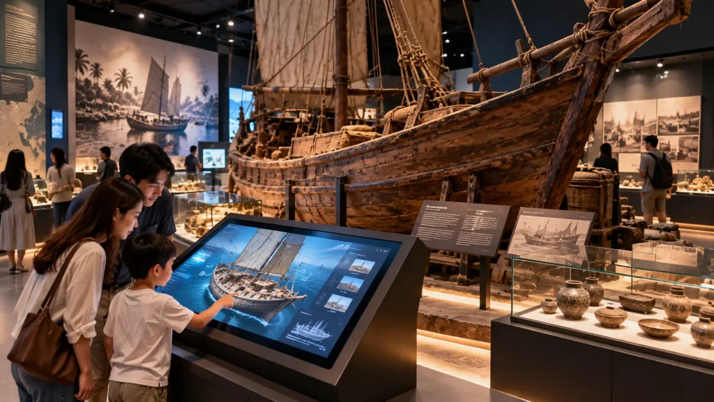 Interactive museum in Malaysia combining a physical heritage artefact with digital interpretation