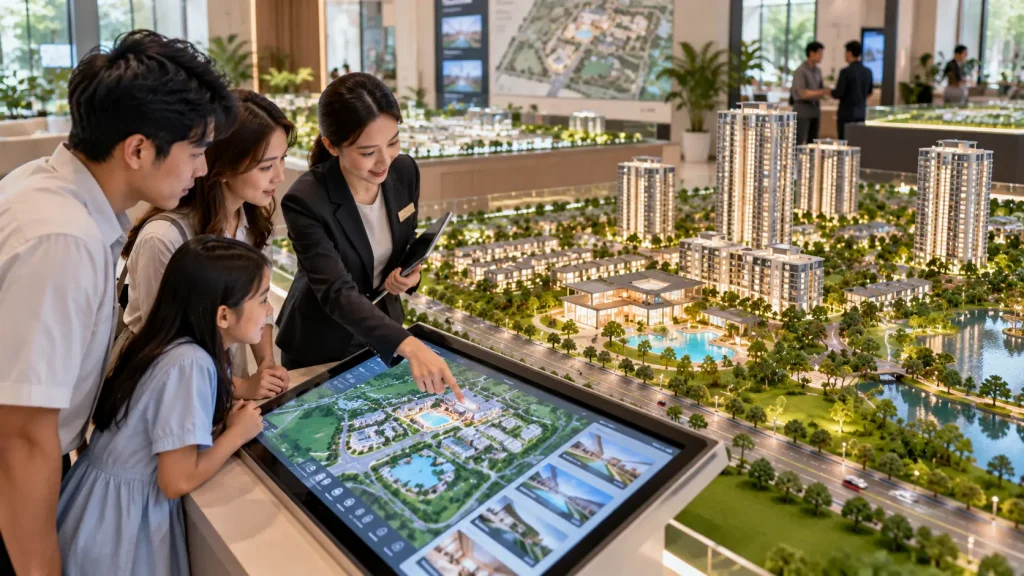 Interactive property scale model with digitally controlled lighting