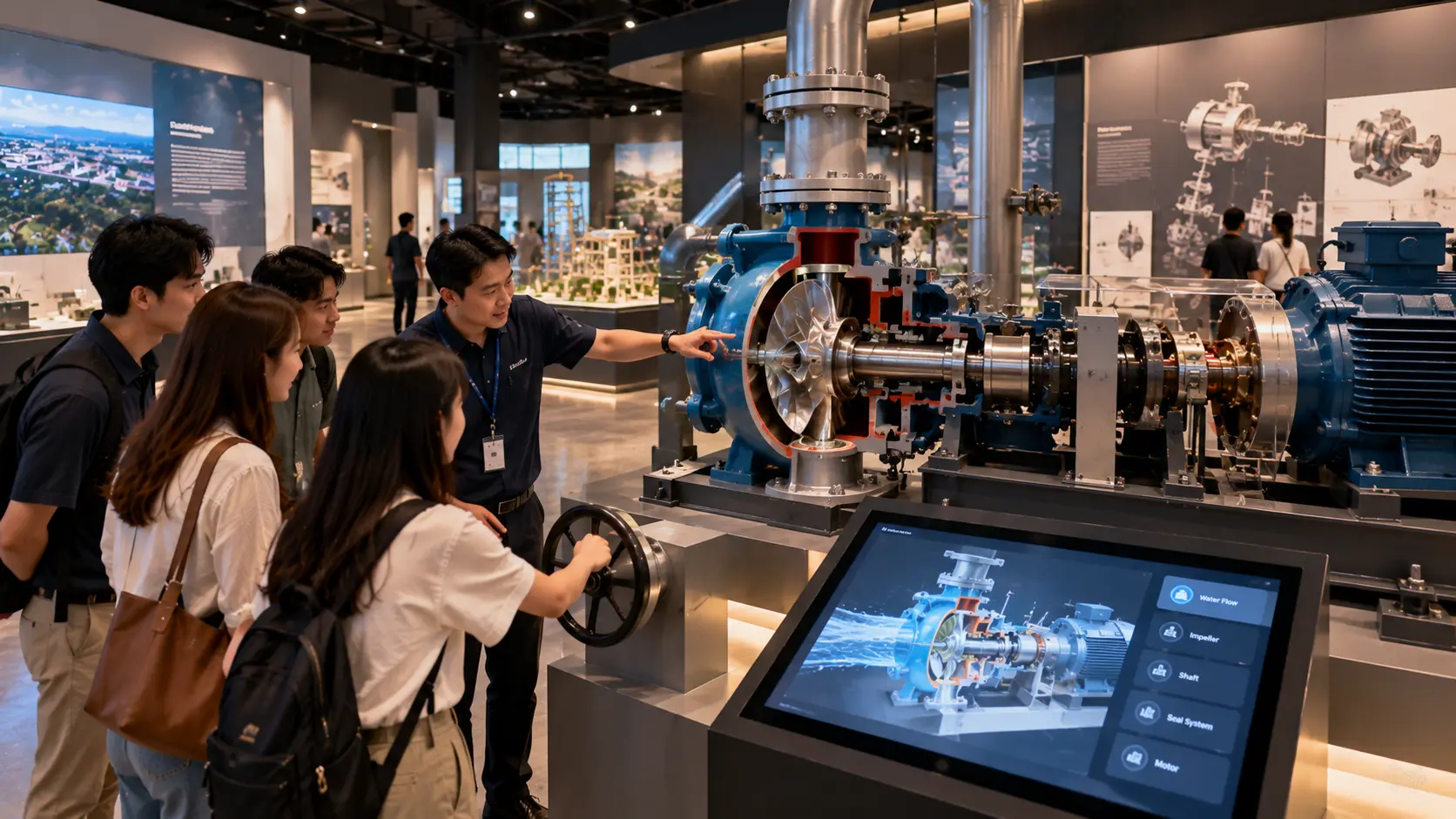 Interactive industrial visitor experience centre in Malaysia combining physical equipment with digital explanation