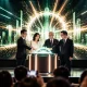 Interactive opening gimmick with multiple VIPs at a corporate launch event in Malaysia